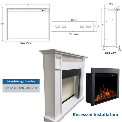 Touchstone Fireplug Pro 24" Smart Electric Fireplace Insert With Fire Crackle Sound