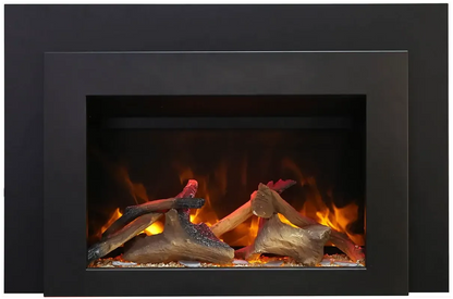 Sierra Flame by Amantii Insert Series 34" Electric Fireplace Insert With Black Steel Surround