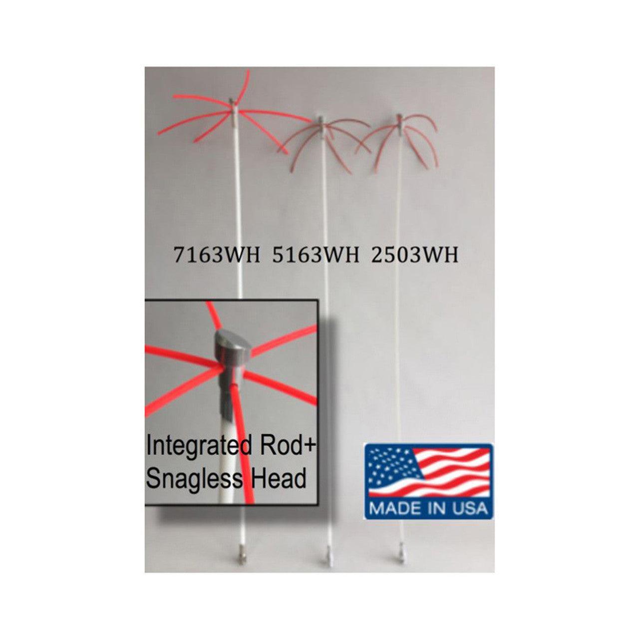 AW Perkins 1/4" x 3' 2503WH Slick Rod With Snagless Pellet and Dryer Vent Whip Head