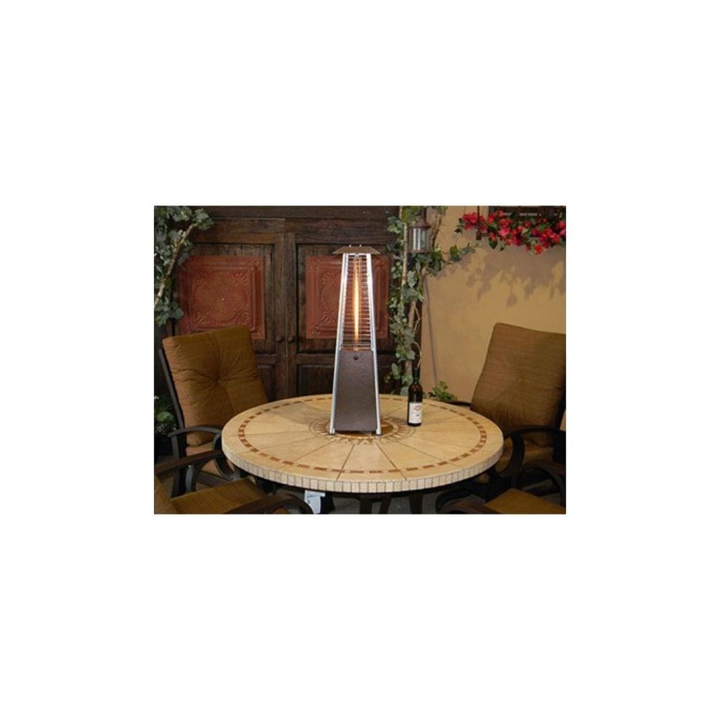 AZ Patio 39" Hammered Bronze Tabletop Non-Reflective Quartz Glass Tube Heater