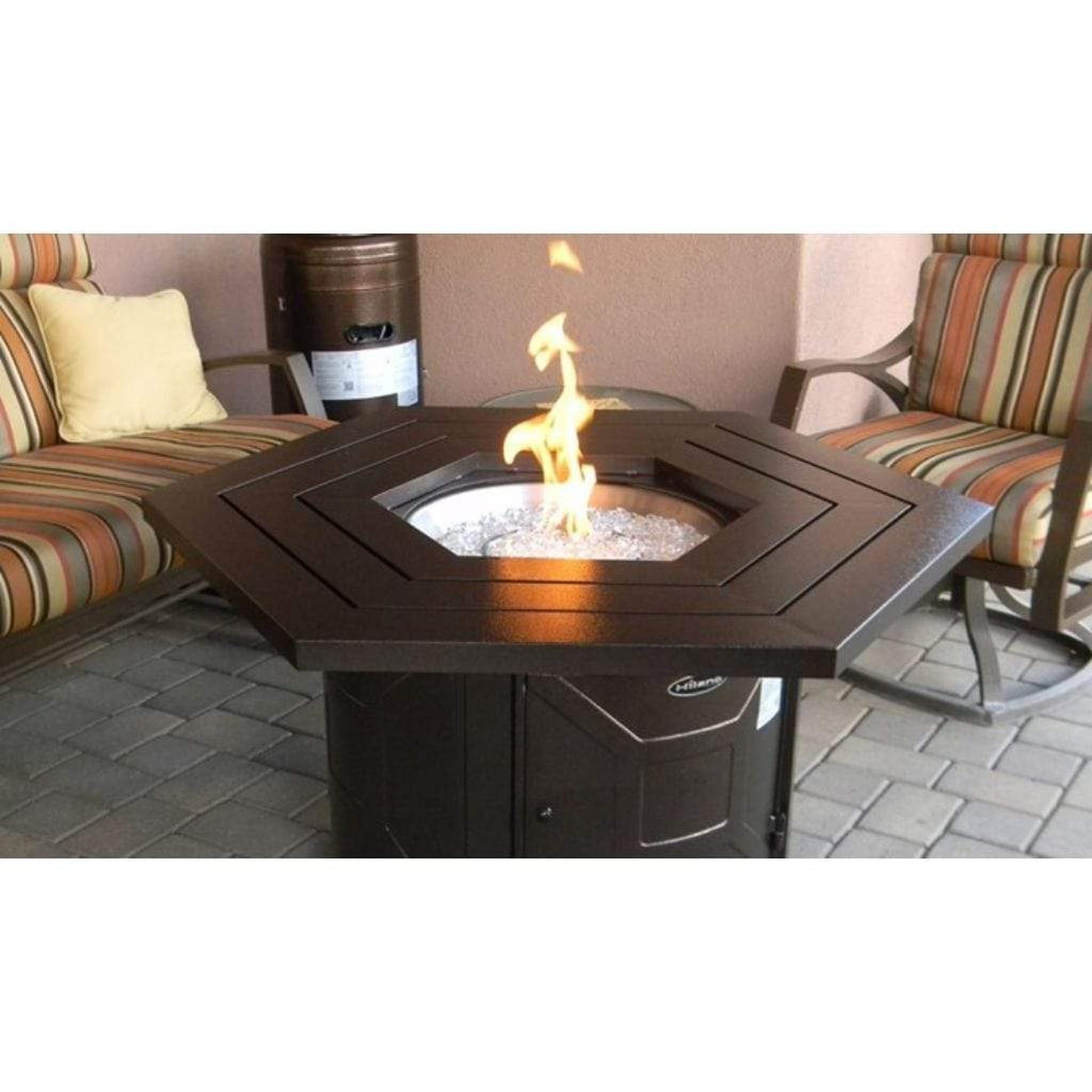 AZ Patio 45" Bronze Aluminum Hammered Hexagon Fire Pit