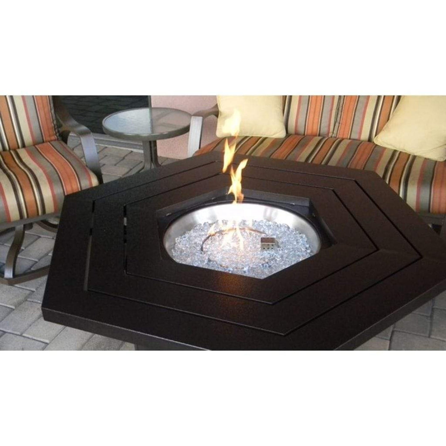 AZ Patio 45" Bronze Aluminum Hammered Hexagon Fire Pit