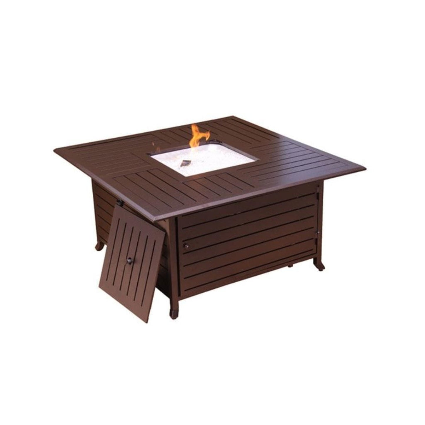 AZ Patio 45" Bronze Square Slatted Aluminum Fire Pit
