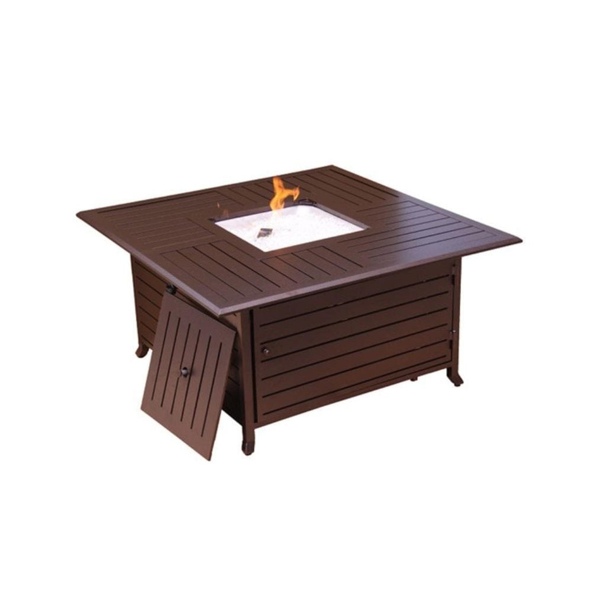 AZ Patio 45" Bronze Square Slatted Aluminum Fire Pit