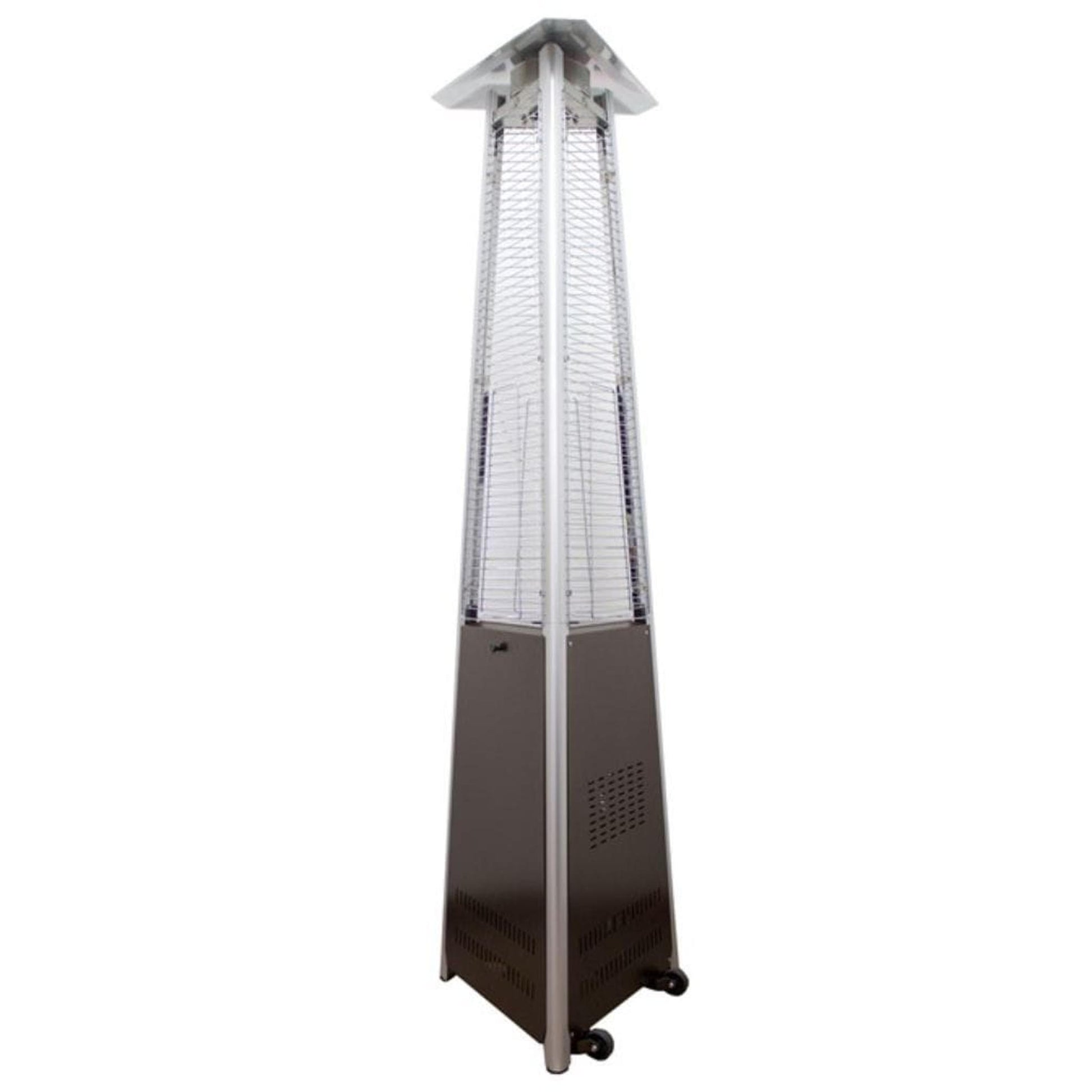 AZ Patio 94" Hammered Bronze Tall Commercial Triangle Non-Reflective Glass Tube Heater