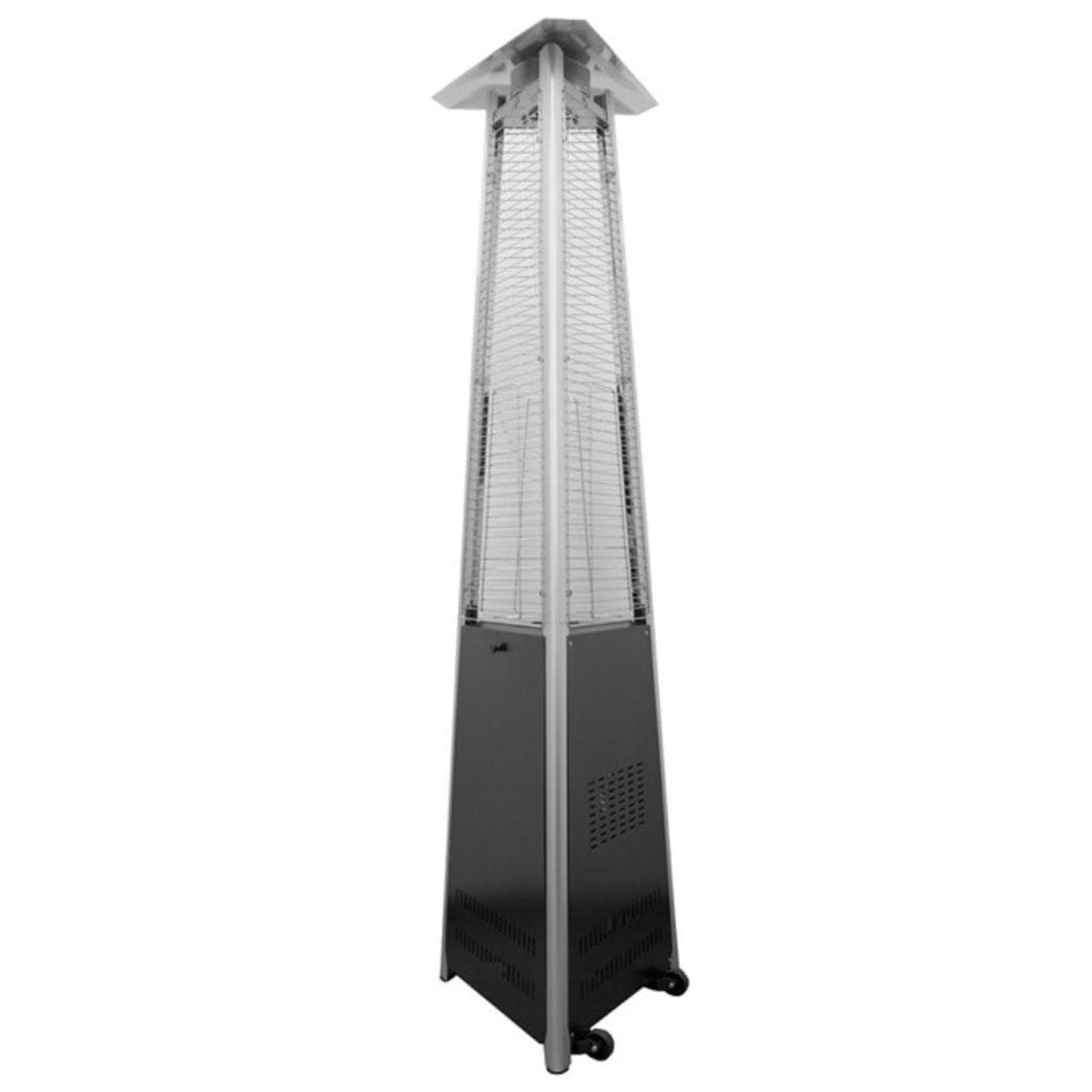 AZ Patio 94" Matte Black Tall Commercial Triangle Non-Reflective Glass Tube Heater