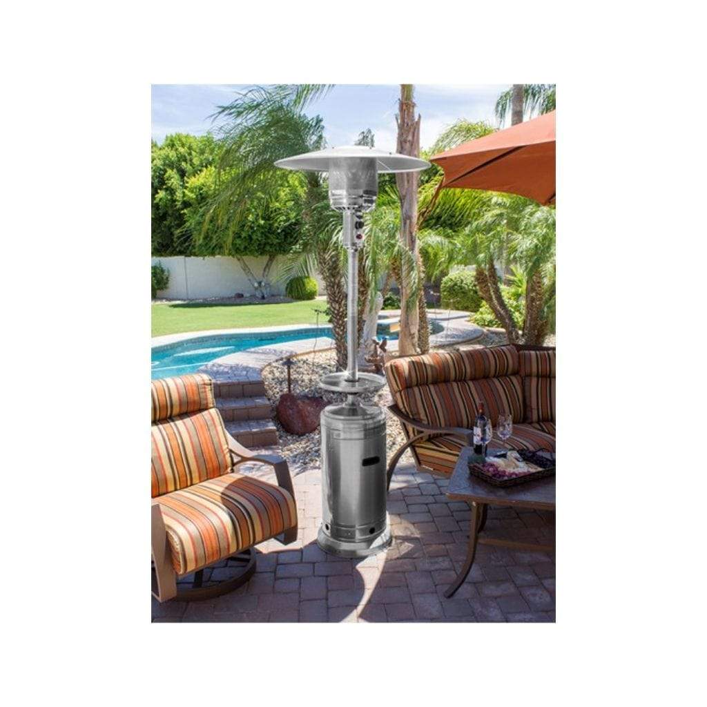 AZ Patio Heaters 36" Tall Stainless Steel Patio Heater with Table - 48000 BTU's
