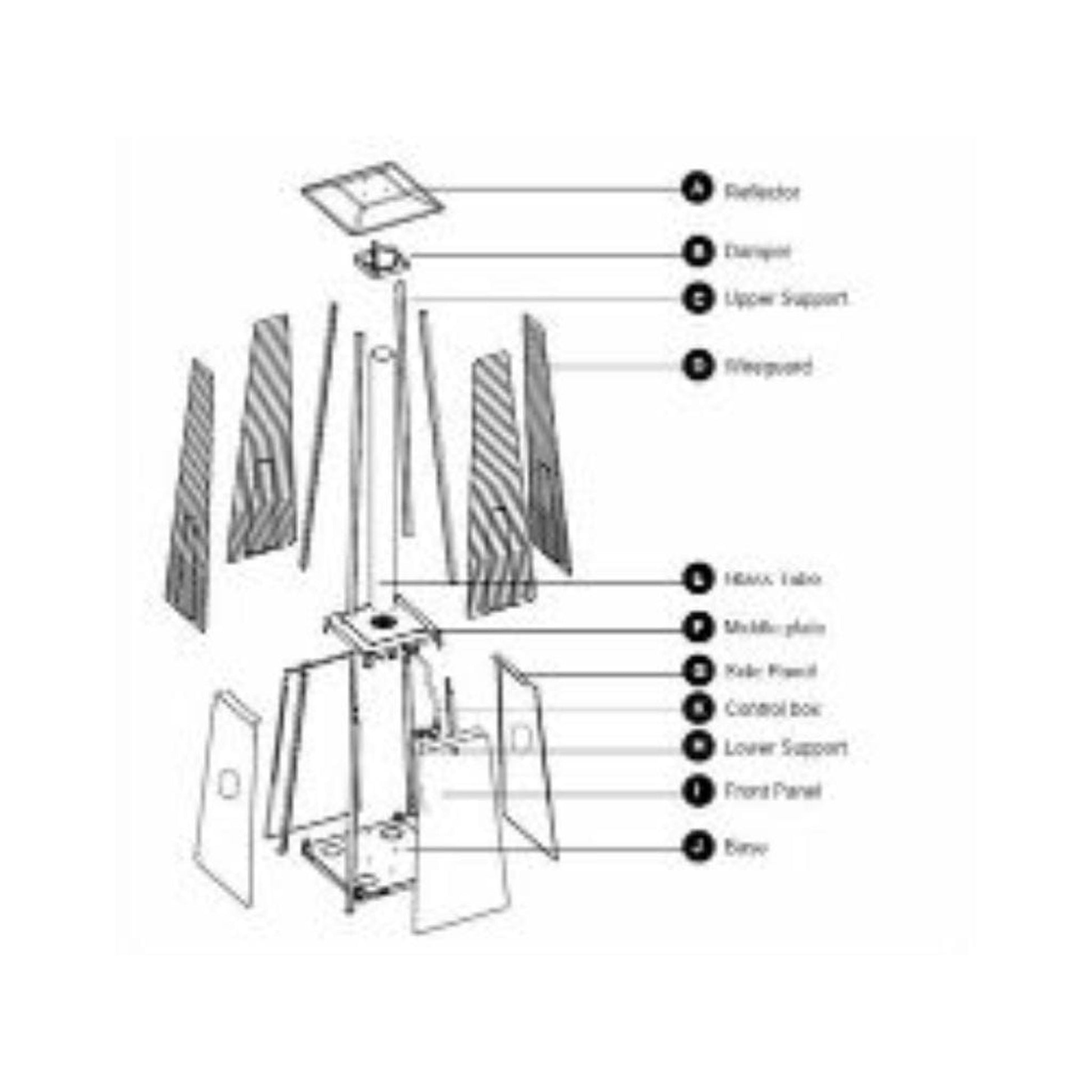AZ Patio Heaters 50" Hiland Residential Non-Reflective Quartz Glass Tube Replacement