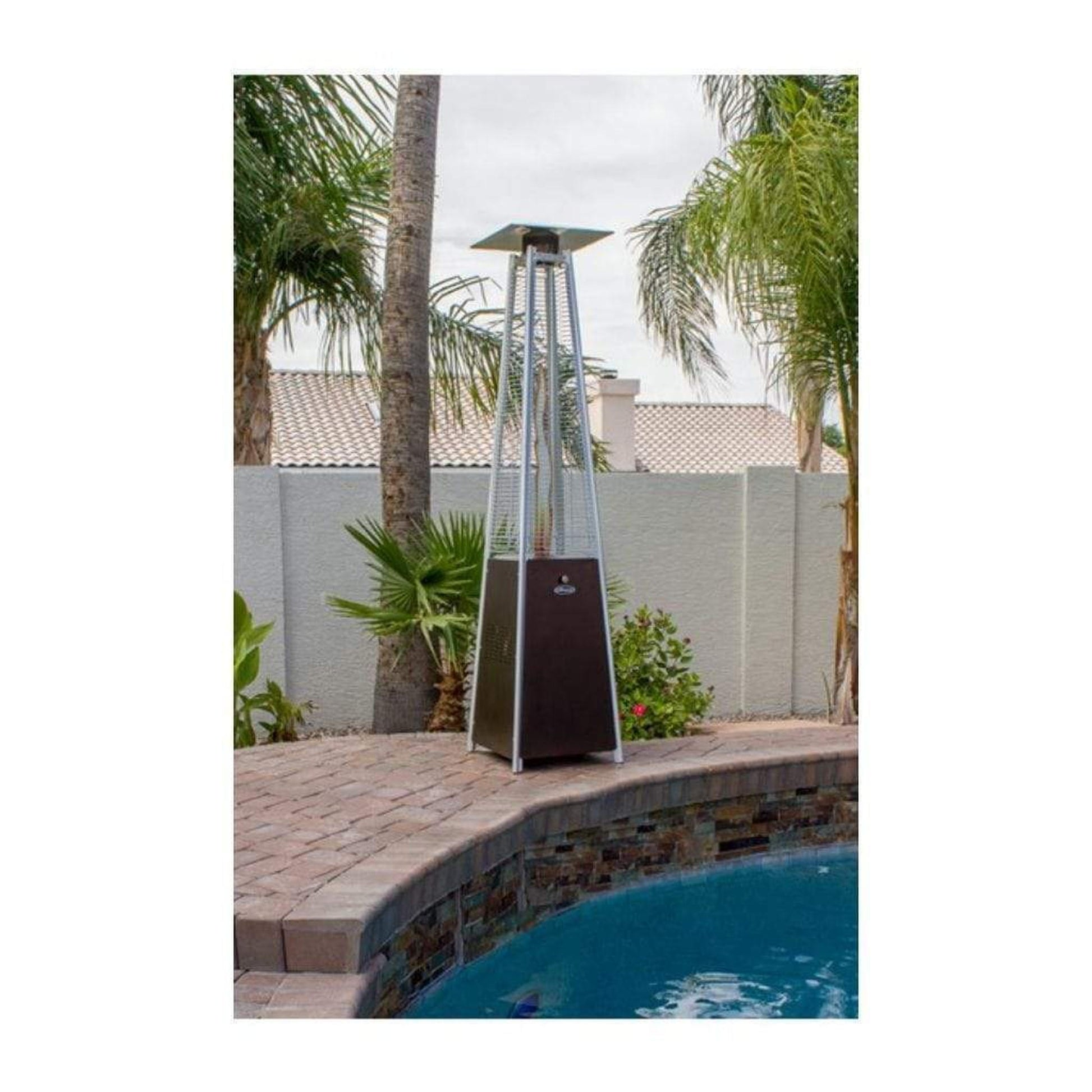 AZ Patio Heaters 87" Bronze Residential Hammered Non-Reflective Glass Tube - 40000 BTU's