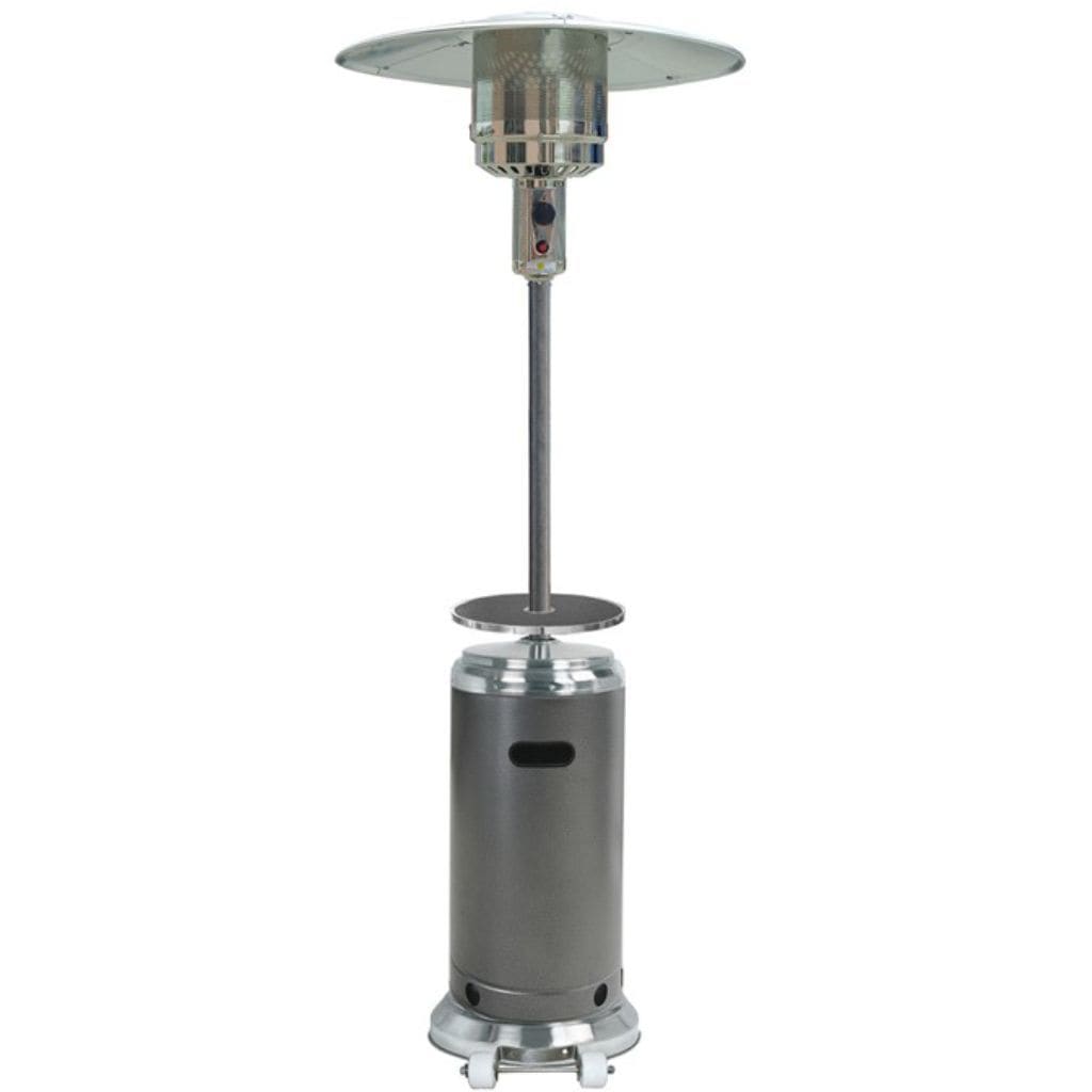 AZ Patio Heaters 87" Hammered Silver & Stainless Steel Two Tone Outdoor Patio Heater with Table