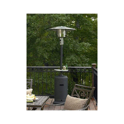 AZ Patio Heaters 87" Hammered Silver Tall Outdoor Patio Heater with Table