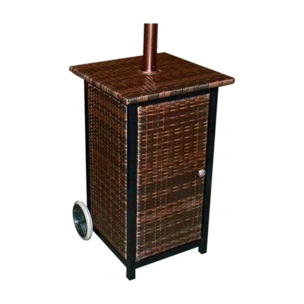 AZ Patio Heaters 87" Tall Square Wicker Patio Heater with Wheels-48000 BTU's