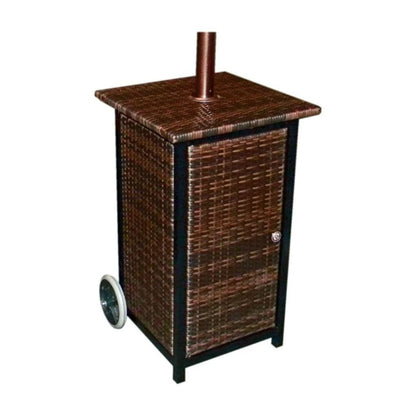 AZ Patio Heaters 87" Tall Square Wicker Patio Heater with Wheels-48000 BTU's