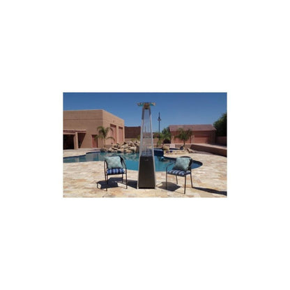 AZ Patio Heaters 89" Silver Residential Hammered Non-Reflective Glass Tube - 40000 BTU's