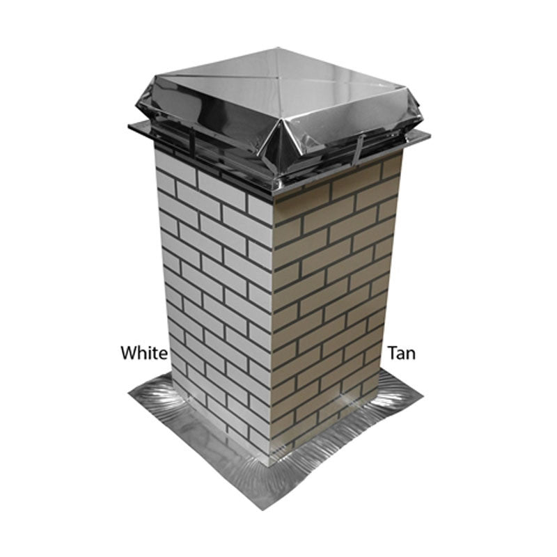 AirJet 17" x 48" Simulated Tan Brick B-Vent Decorative Chimney Housing Kit
