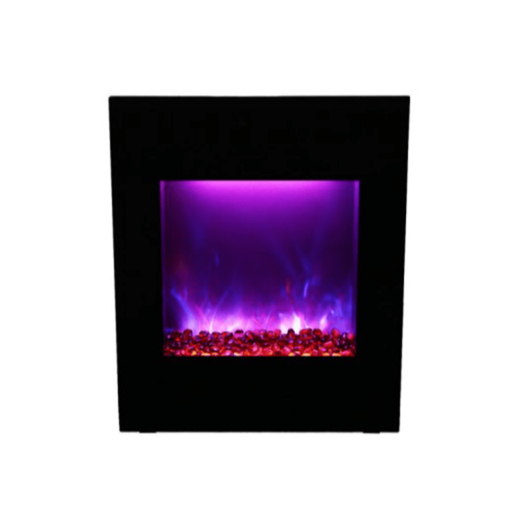 Amantii 24" Zero Clearance Electric Fireplace with Black Glass Surround and Log Set
