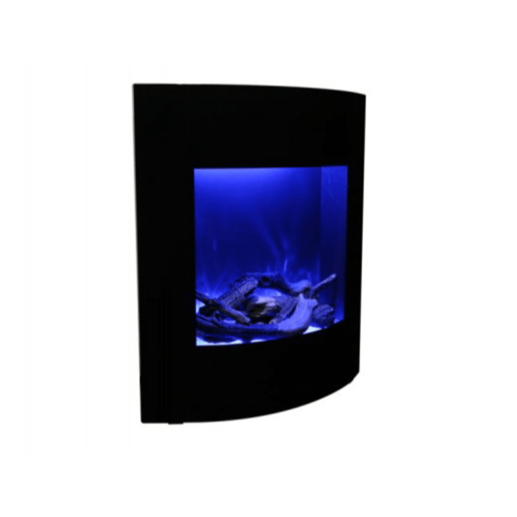 Amantii 24" Zero Clearance Electric Fireplace with Black Glass Surround and Log Set