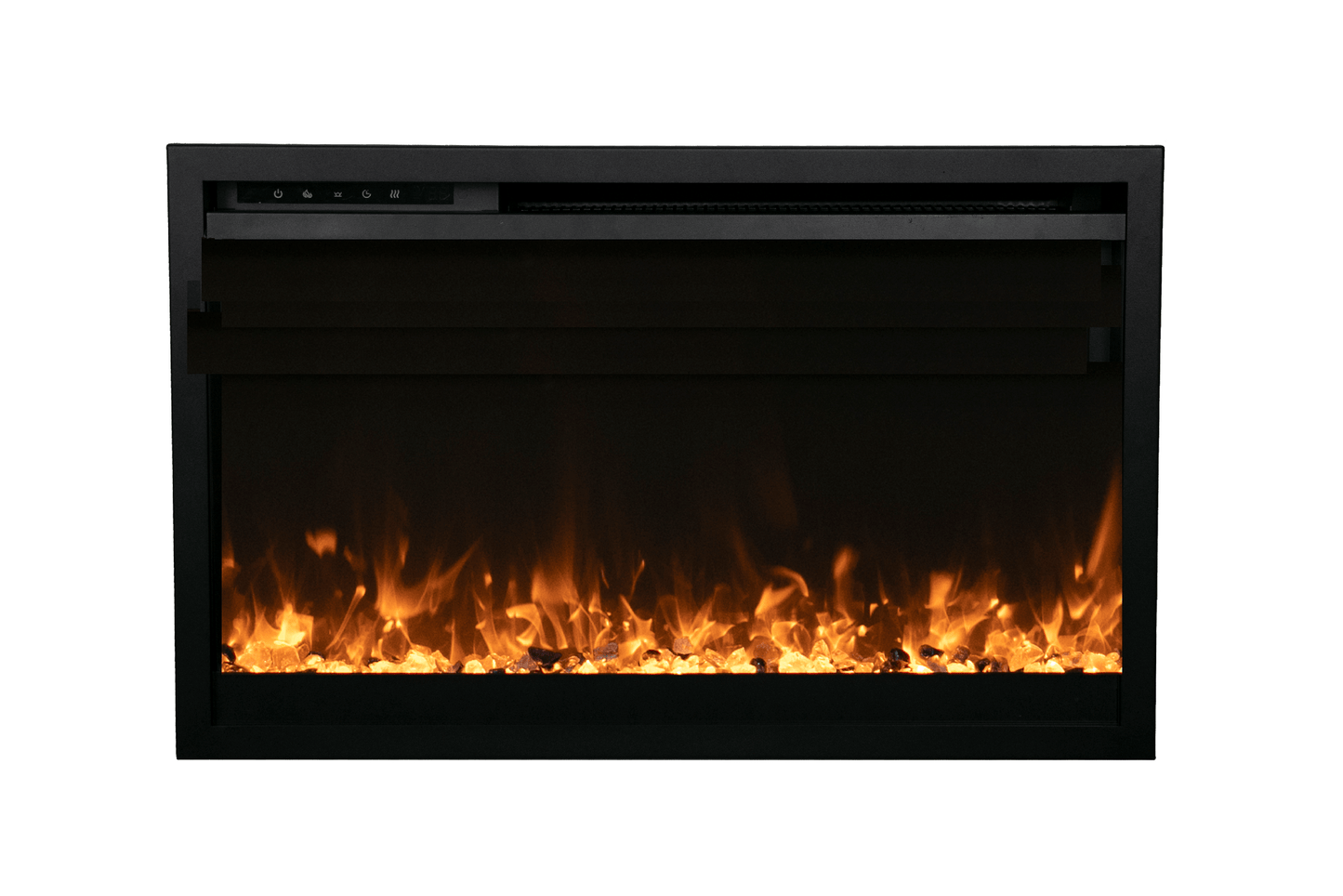 Amantii 33" Traditional Xtraslim Smart Electric Fireplace With Clear Glass Media