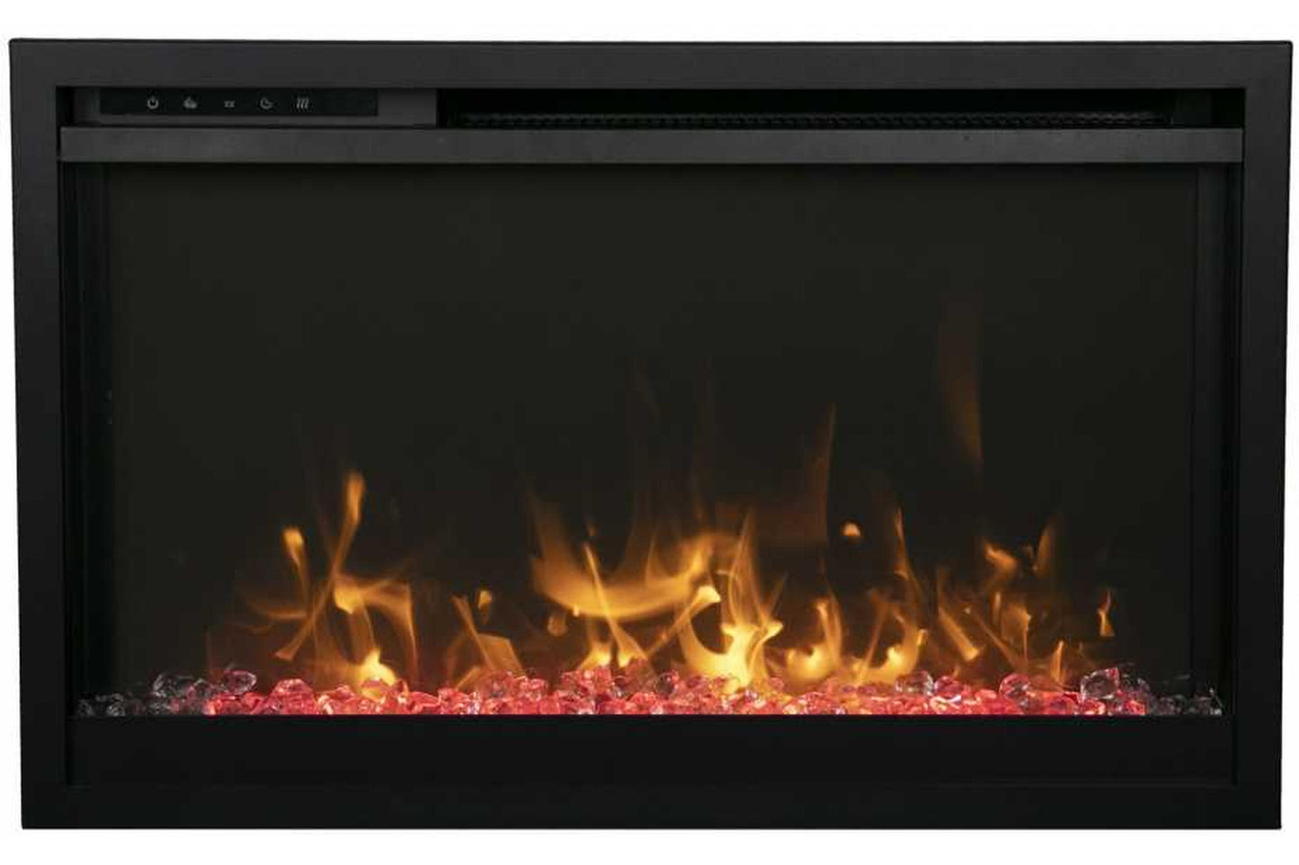 Amantii 33" Traditional Xtraslim Smart Electric Fireplace With Clear Glass Media