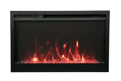 Amantii 33" Traditional Xtraslim Smart Electric Fireplace With Clear Glass Media