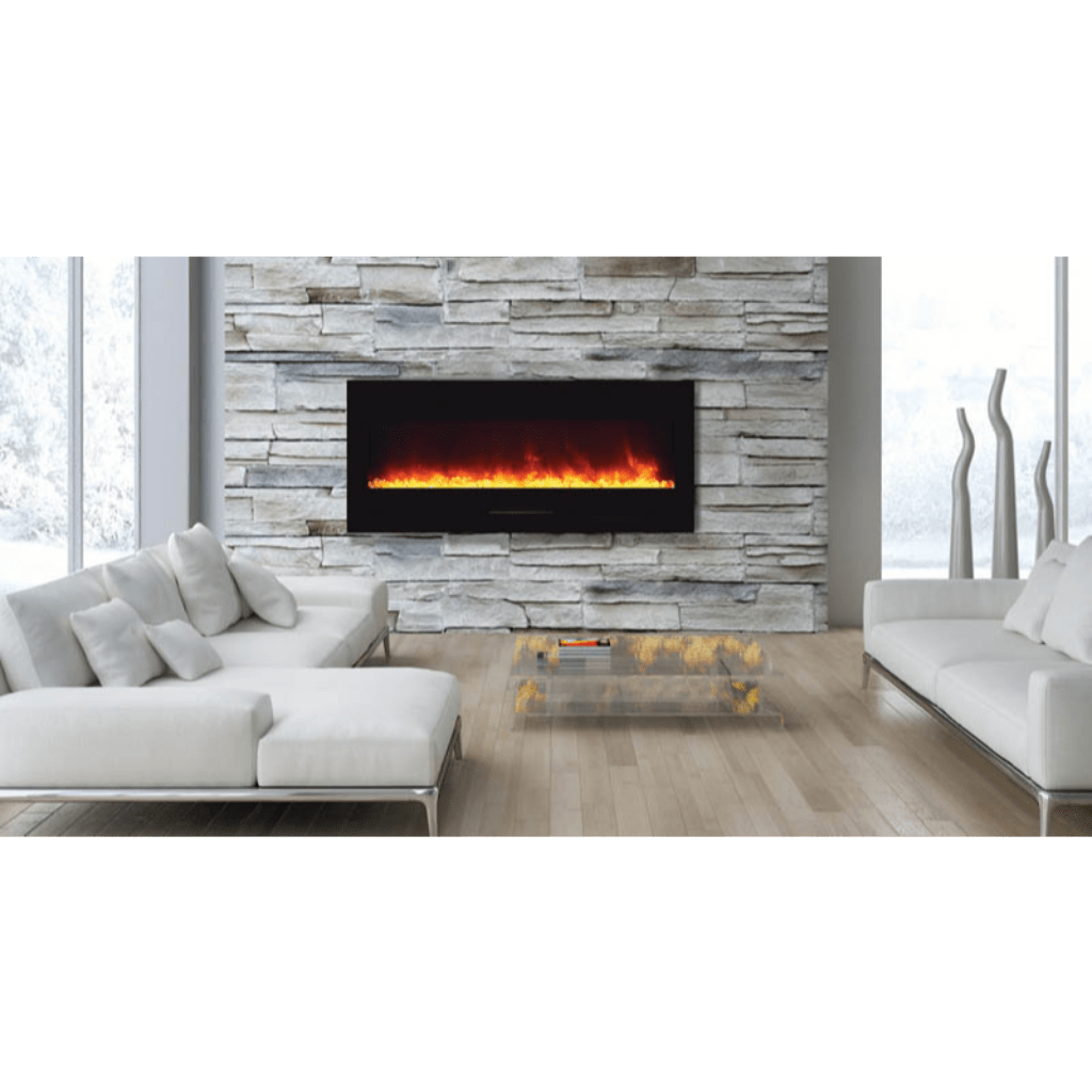 Amantii 72" Wall Mount/Flush Mount Electric Fireplace with Glass Surround