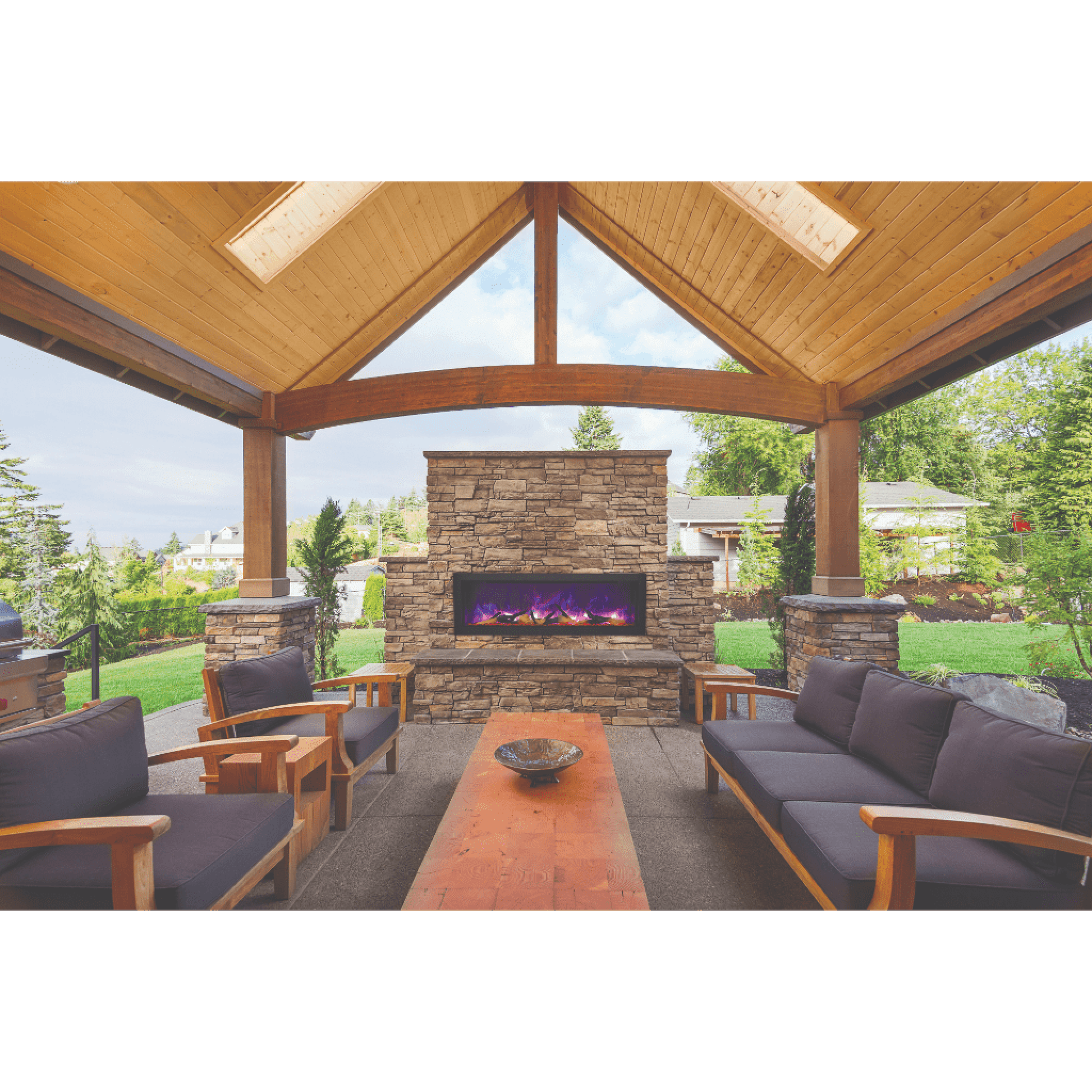 Amantii 88" Panorama Deep Indoor or Outdoor Electric Fireplace