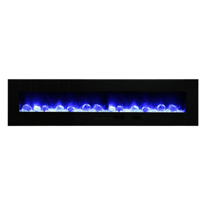 Amantii 88" Wall Mount/Flush Mount Electric Fireplace with Glass Surround