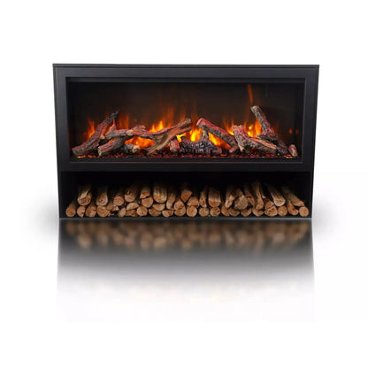 Remii by Amantii Black Contemporary Pedestal Display With Storage Compartment for 33" Classic Traditional Electric Fireplace