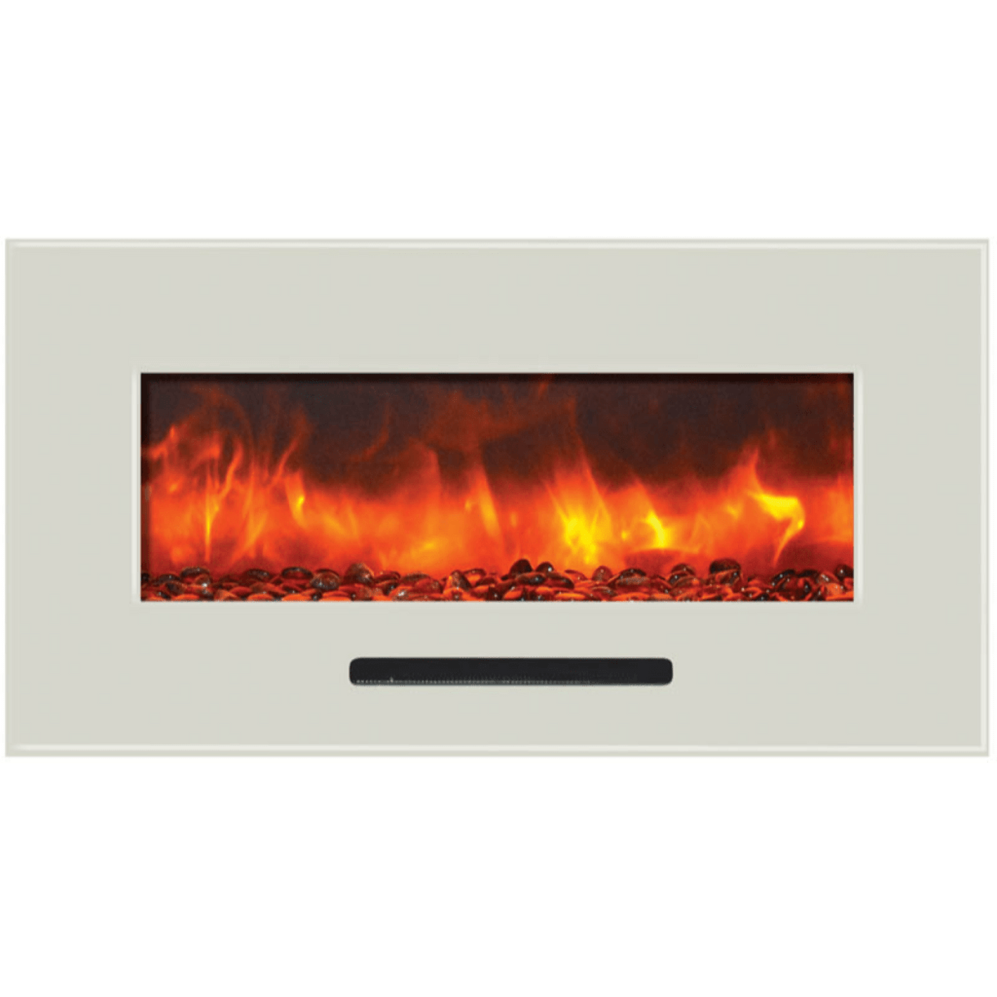 Amantii Decorative White Glass Surrounds for Wall Mount/Flush Mount Series Electric Fireplace
