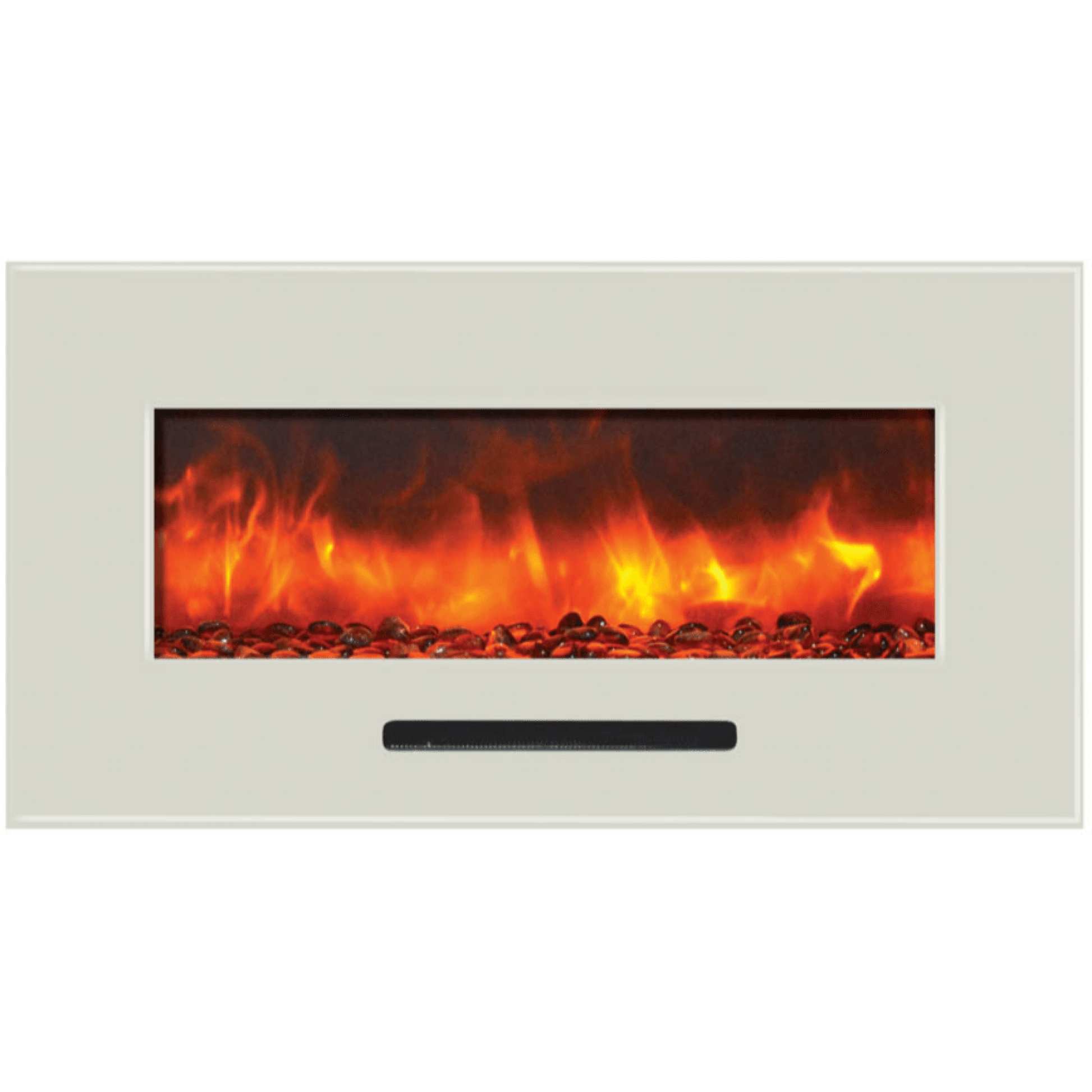 Amantii Decorative White Glass Surrounds for Wall Mount/Flush Mount Series Electric Fireplace