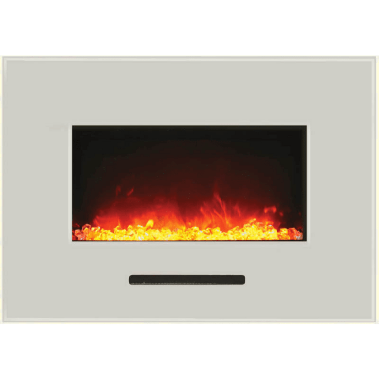Amantii Decorative White Glass Surrounds for Wall Mount/Flush Mount Series Electric Fireplace