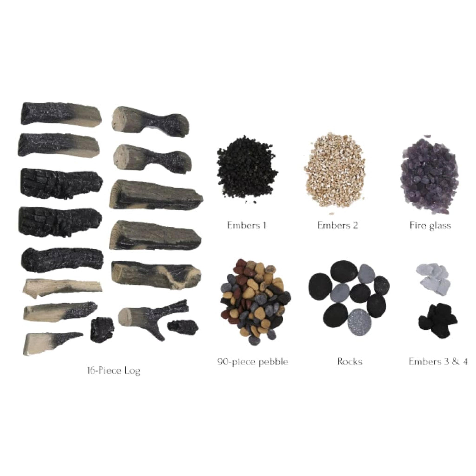 Amantii Design 16 Piece Split Log Set With Deluxe Media Kit