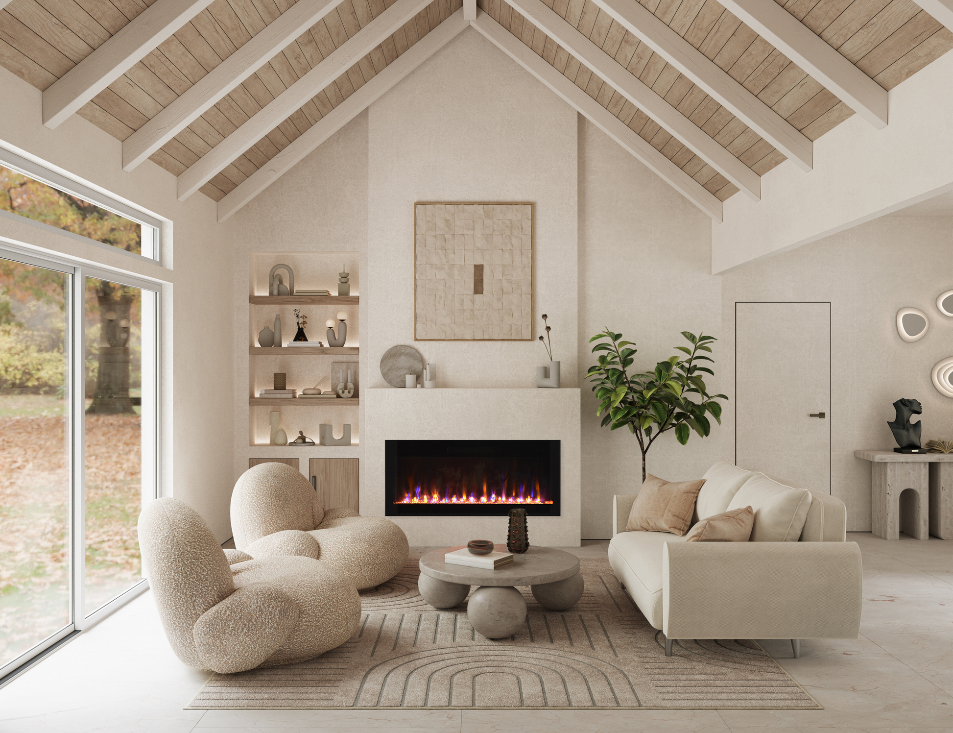Amantii Fire & Ice Evolution Linear 42" WiFi Enabled Wall-Mounted Electric Fireplace