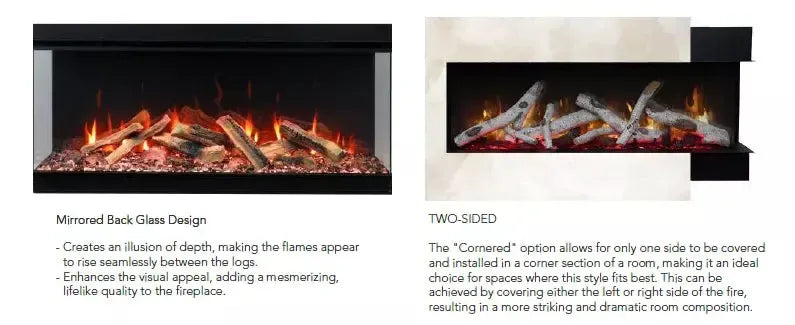 Amantii Fire & Ice LumaForest 48" 3-Sided WiFi-Enabled Built-in Electric Fireplace
