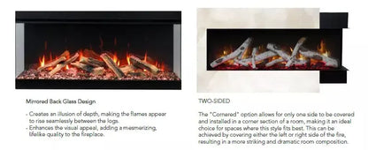 Amantii Fire & Ice LumaForest 48" 3-Sided WiFi-Enabled Built-in Electric Fireplace
