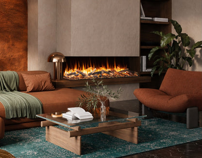 Amantii Fire & Ice LumaForest 75" 3-Sided WiFi-Enabled Built-in Electric Fireplace