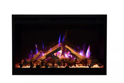 Amantii Fire & Ice RusticStone 42" WiFi-Enabled Built-in Electric Fireplace Insert