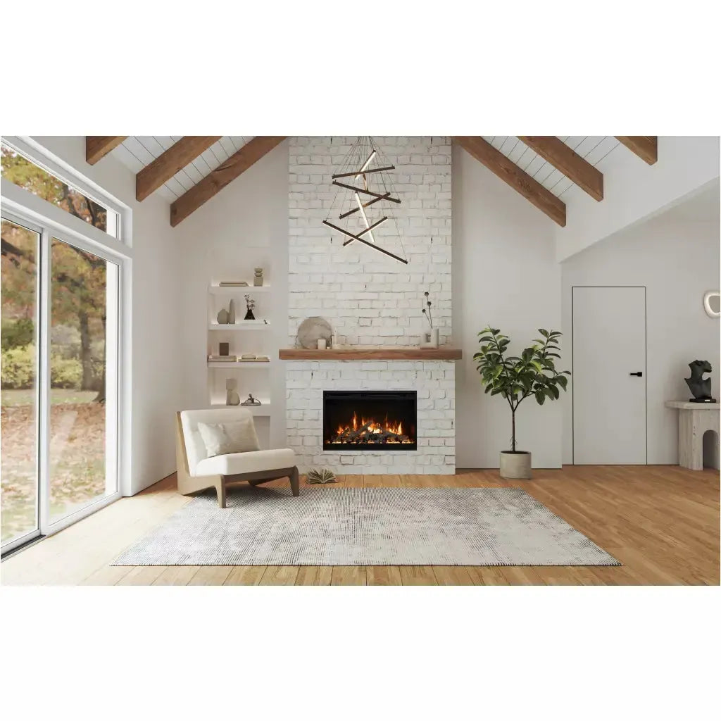 Amantii Fire & Ice RusticStone 42" WiFi-Enabled Built-in Electric Fireplace Insert