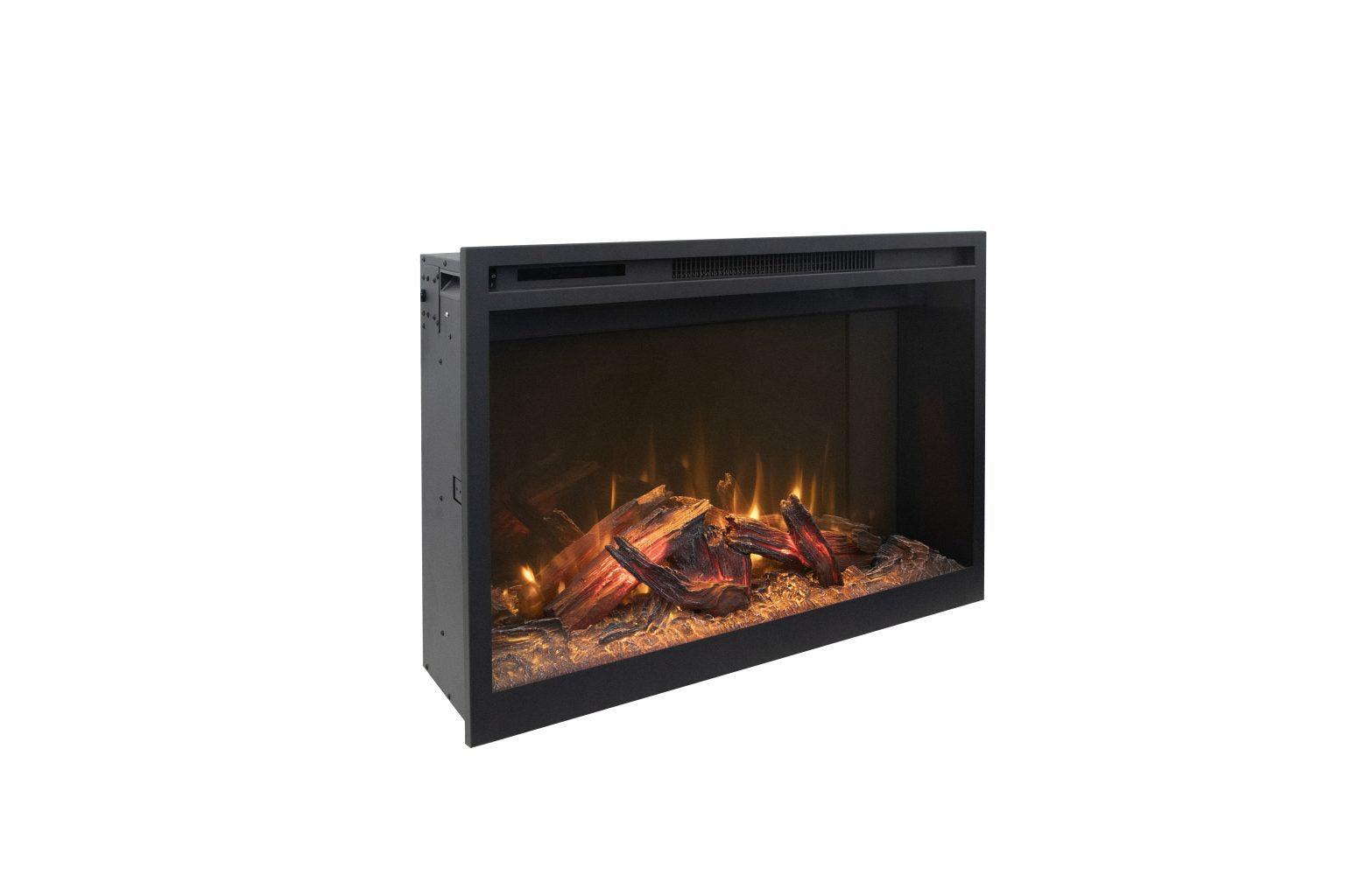 Amantii Fire & Ice RusticStone 30" WiFi-Enabled Built-in Electric Fireplace Insert