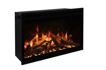 Amantii Fire & Ice RusticStone 30" WiFi-Enabled Built-in Electric Fireplace Insert