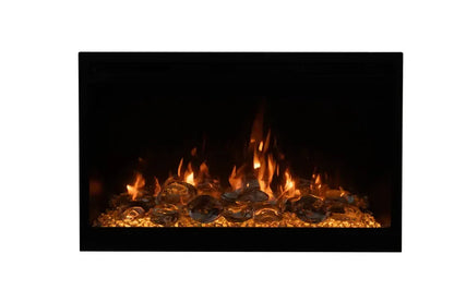 Amantii Fire & Ice RusticStone 30" WiFi-Enabled Built-in Electric Fireplace Insert