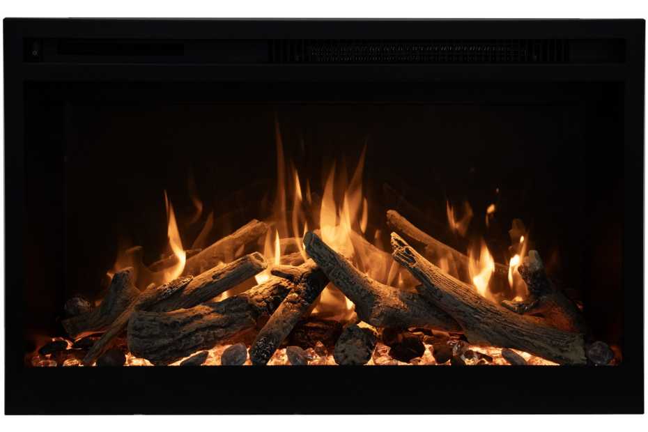Amantii Fire & Ice RusticStone 30" WiFi-Enabled Built-in Electric Fireplace Insert