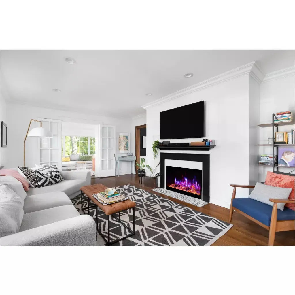 Amantii Fire & Ice RusticStone 30" WiFi-Enabled Built-in Electric Fireplace Insert
