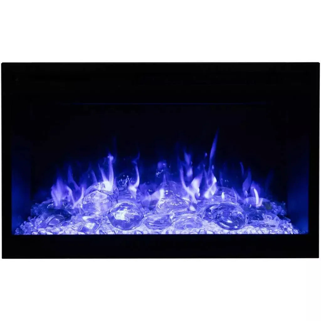 Amantii Fire & Ice RusticStone 42" WiFi-Enabled Built-in Electric Fireplace Insert