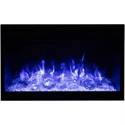 Amantii Fire & Ice RusticStone 42" WiFi-Enabled Built-in Electric Fireplace Insert