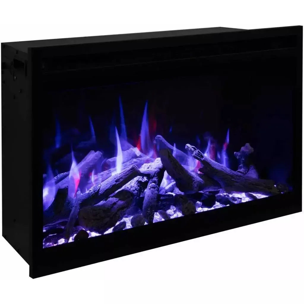 Amantii Fire & Ice RusticStone 42" WiFi-Enabled Built-in Electric Fireplace Insert