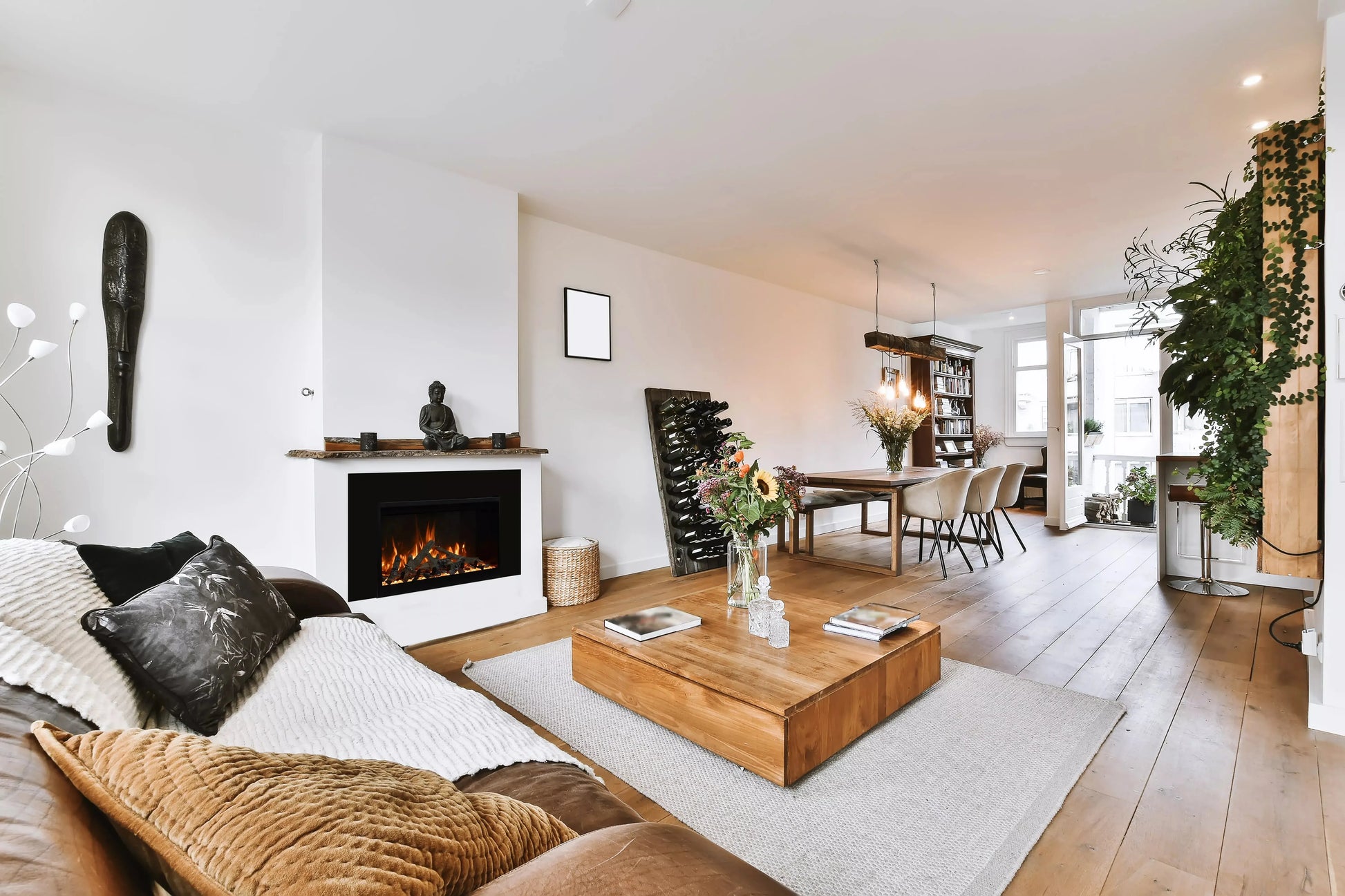 Amantii Fire & Ice RusticStone 42" WiFi-Enabled Built-in Electric Fireplace Insert