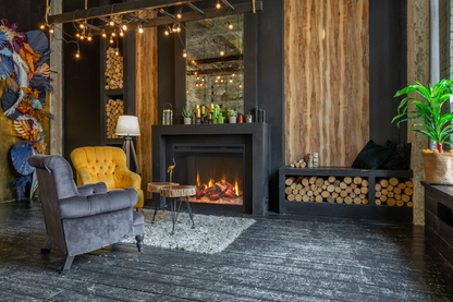 Amantii Fire & Ice RusticStone 42" WiFi-Enabled Built-in Electric Fireplace Insert