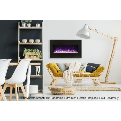 Amantii Knotty Black Birch Wooden Mantel Surround for Panorama 40" Extra Slim Fireplace