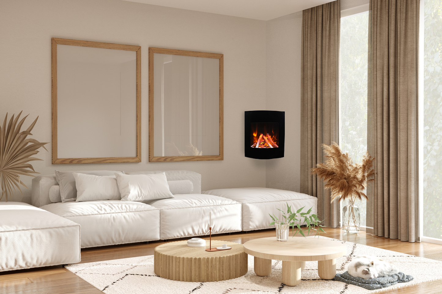 Amantii LUMINA Zero Clearance 24" Corner Wall Mount Smart Electric Fireplace